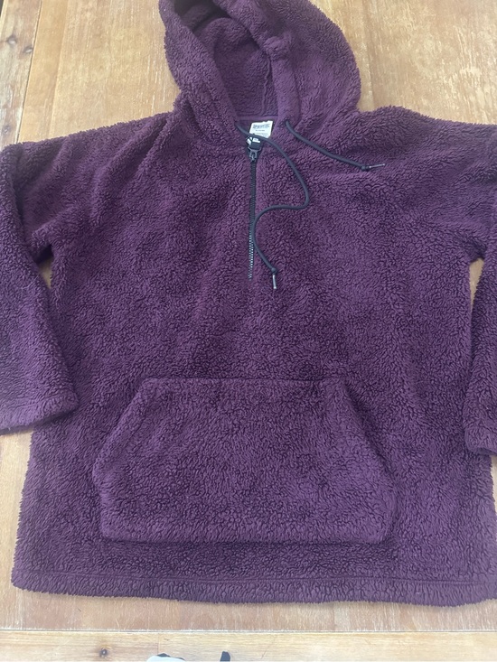 PINK Victoria's Secret Tops - PINK Victoria's Secret Plush Sherpa Zip Hoodie - Plum